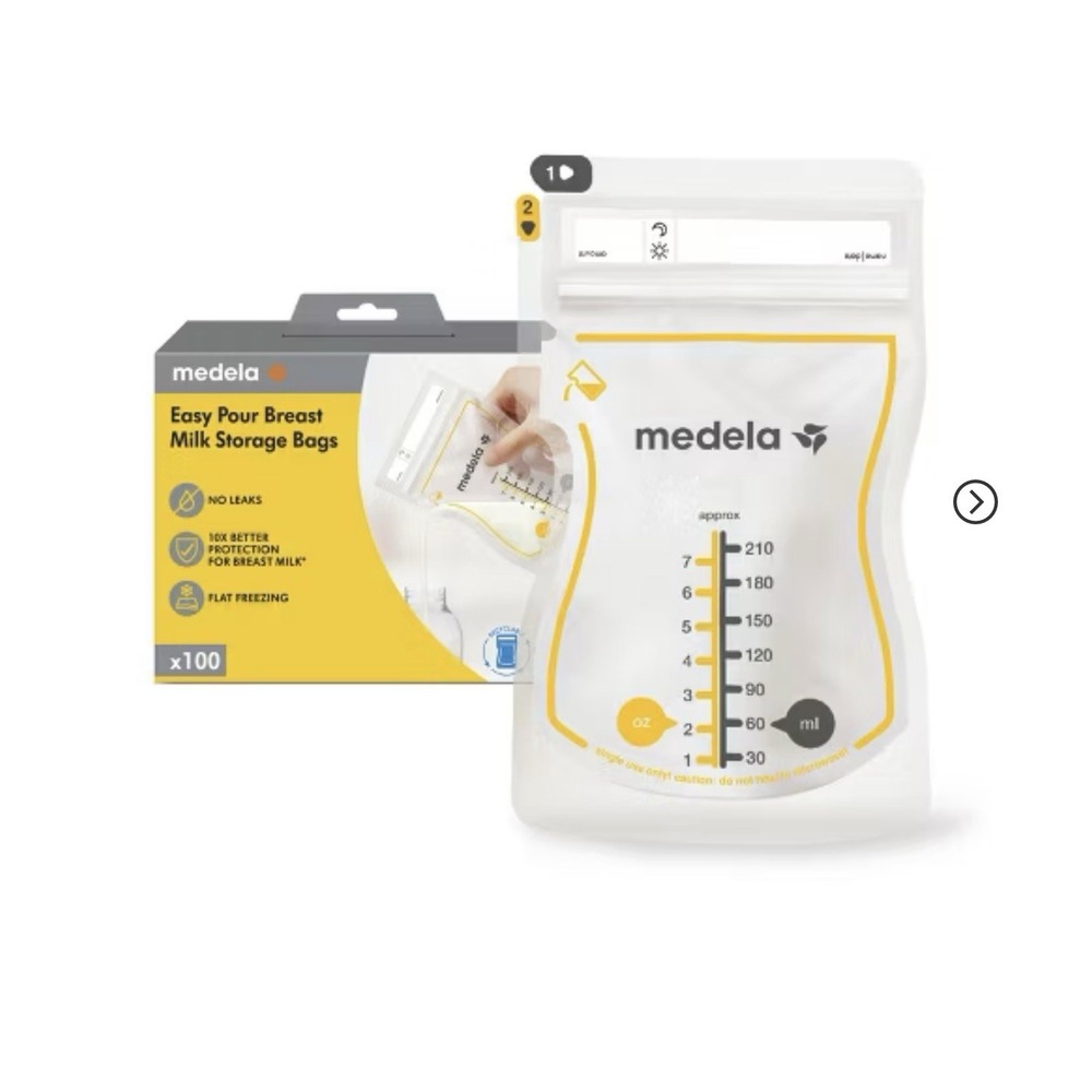 Medela Recyclable Breast Milk Storage Bags Easy Pour 100ct BPA Free